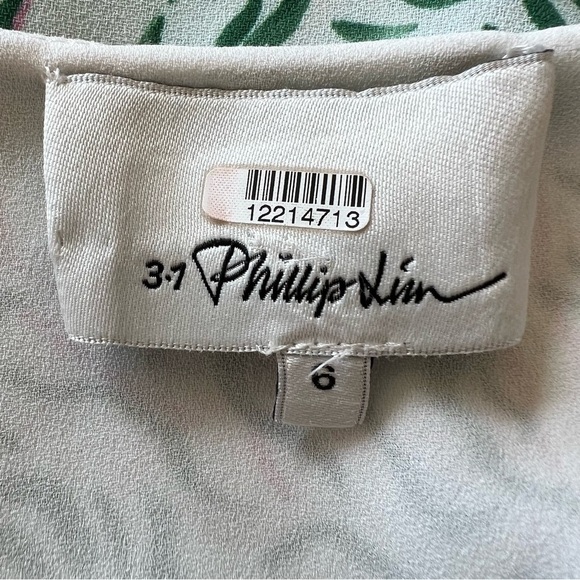 3.1 Philip Lim flowy printed patterned sleeve dress white 13087 - Picture 13 of 16